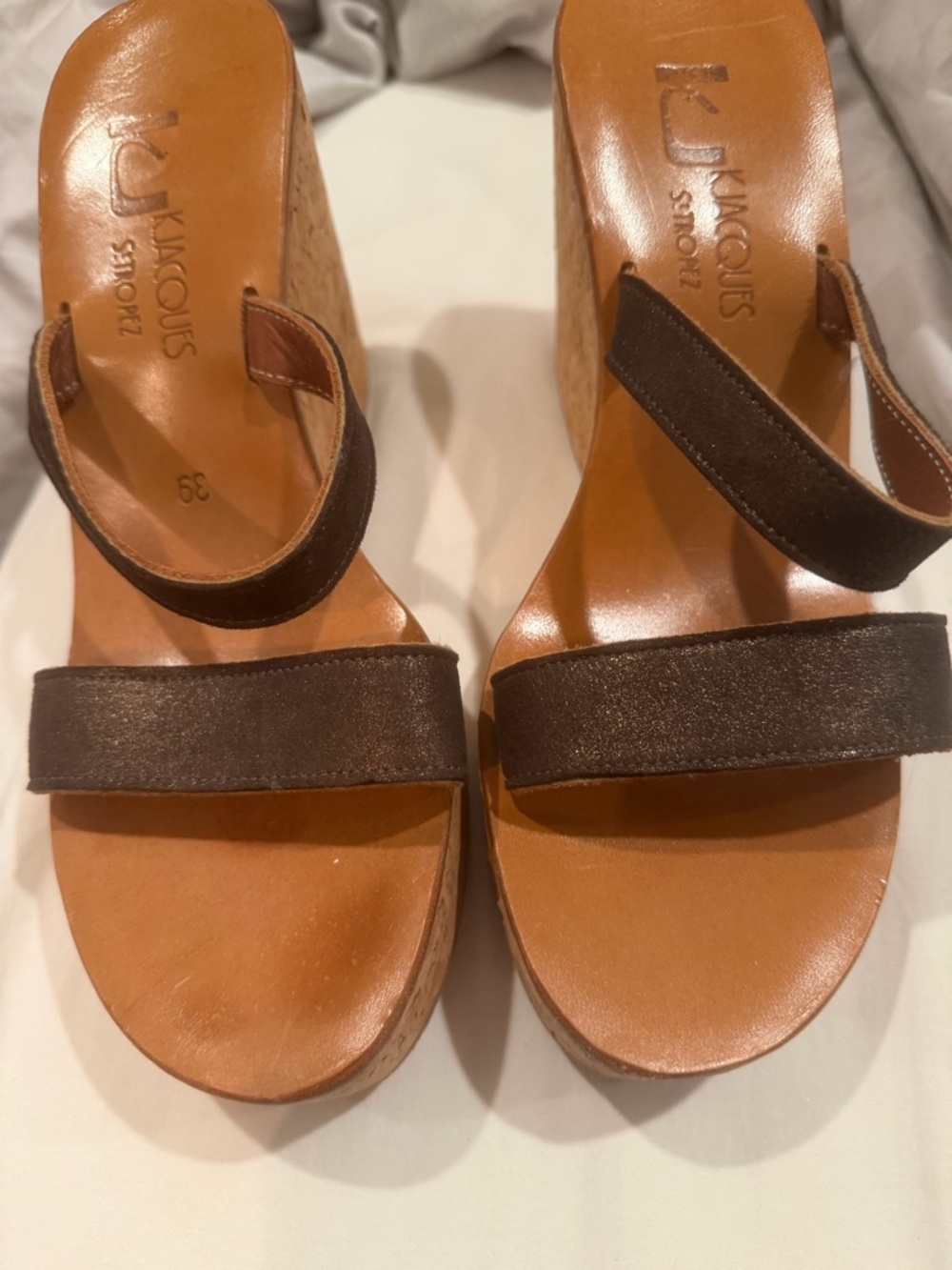 Wedge Sandals in Brown